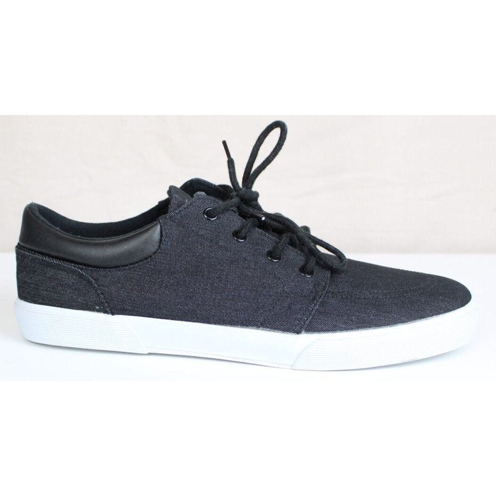 St. John’s Bay Bryce‎ Lace-Up Sneaker Mens 13 Medium Low Top Black Canvas Shoes